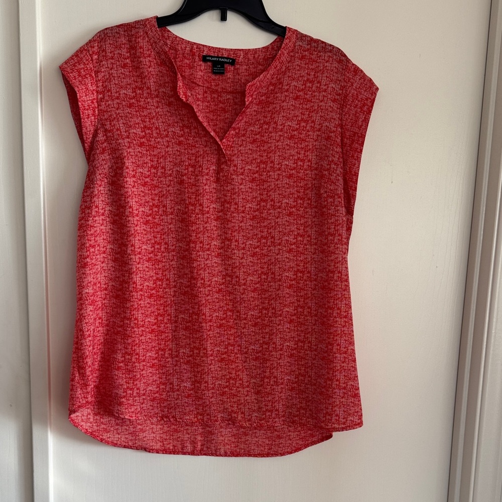 Hilary Radley Red Textured Blouse